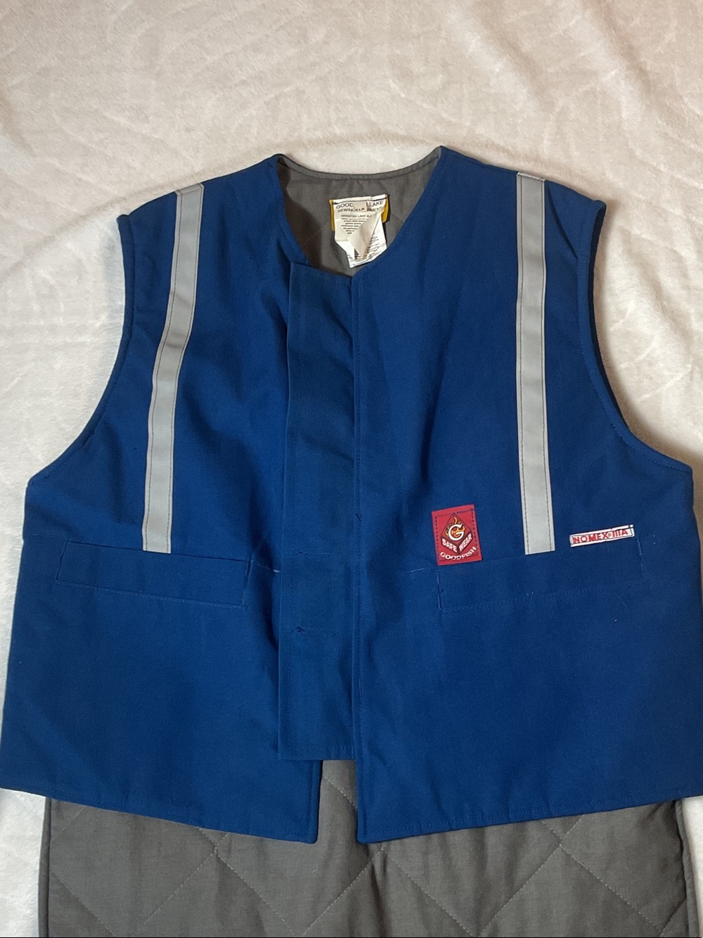Men’s Blue Reflective Safety Vest with Front Pockets